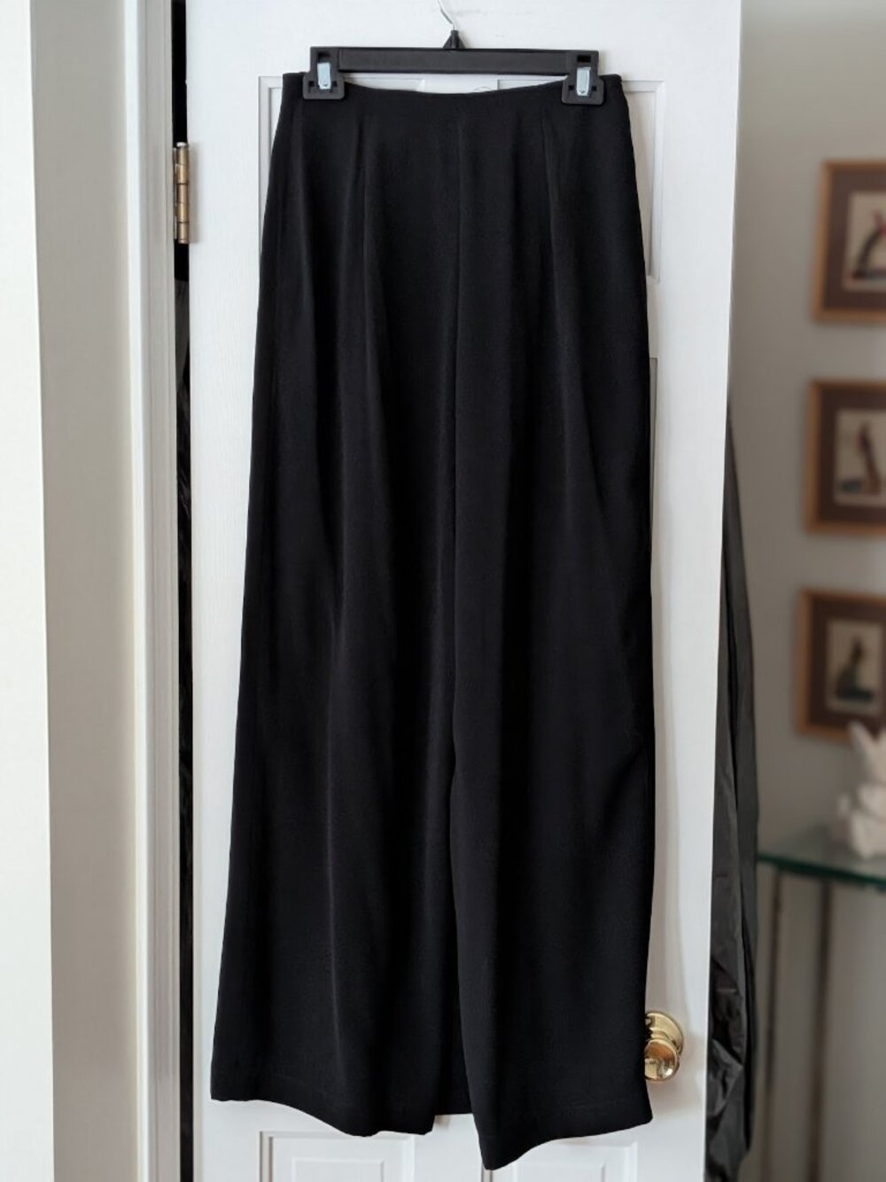 Ivan Grundahl Velvet Trim Duster Coat & Wide Leg Pants 2 Pc Suit Vintage - Picture 5 of 16